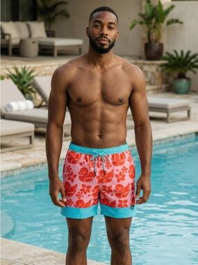 NWT NEFF Ducky Fade Swim Trunks Men’s Graphic Print Board Shorts Size L, XL